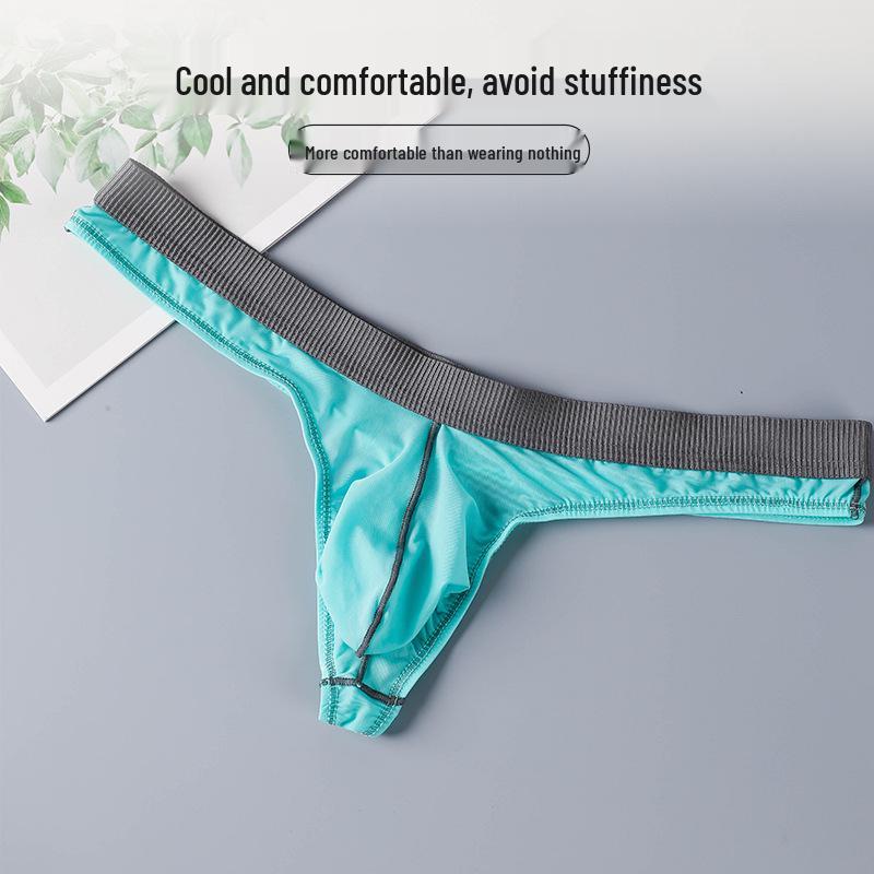 2025 Summer Ice Silk Men's Thong: Cool, Breathable, Fun Underwear