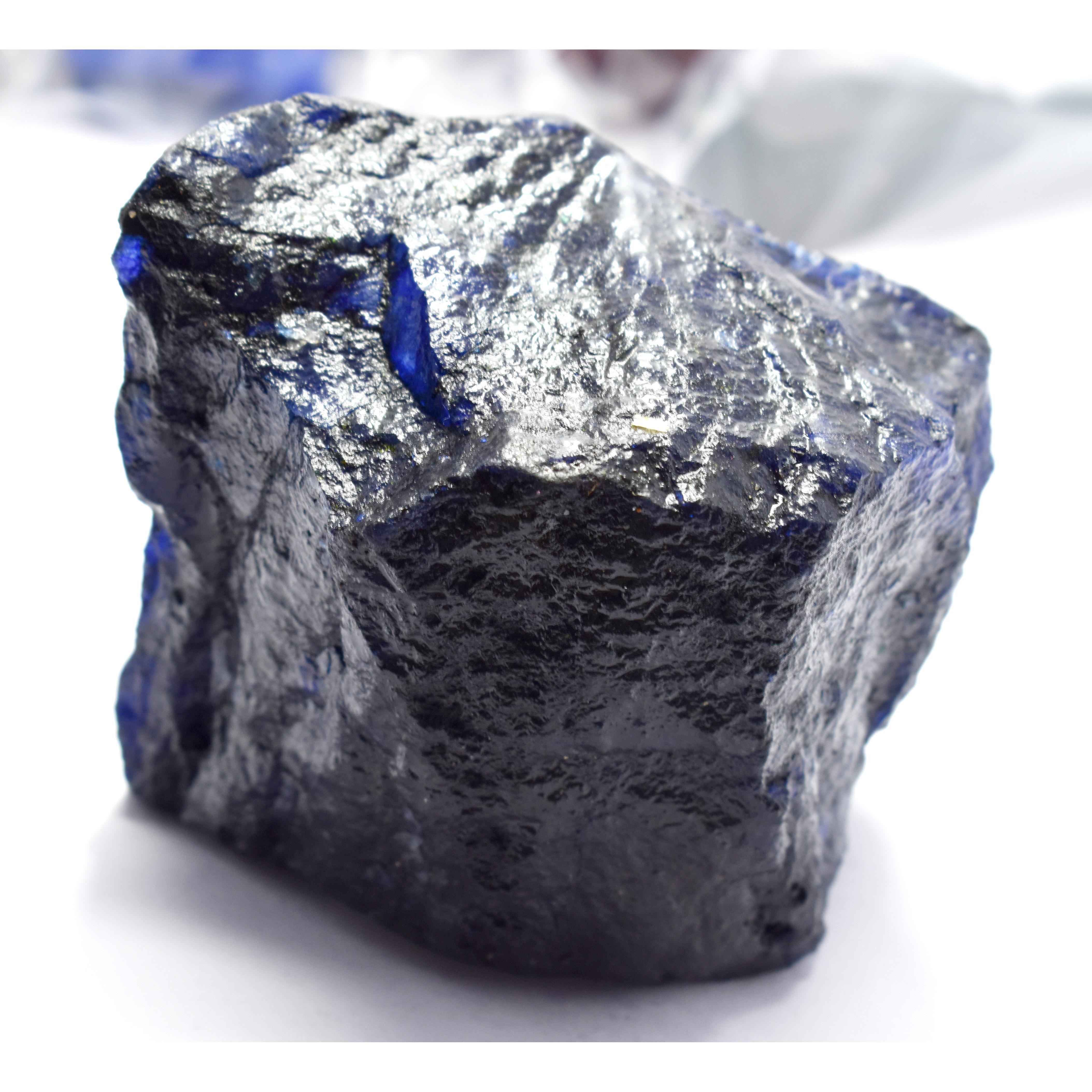 

BLUE Sapphire 2160.65 Ct Natural HUGE ROUGH Earth Mined CERTIFIED Loose Gemstone v-141 80.4 mm approx синій