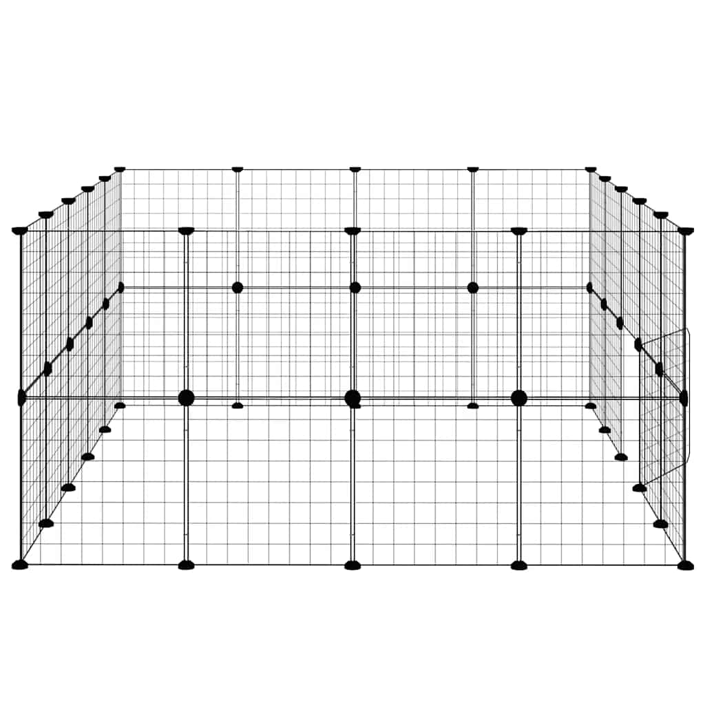 36 Piece Pet Cage with Door Black 35 X 35 Cm Steel