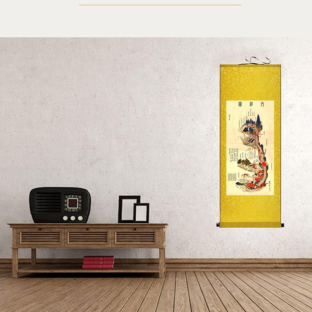 LOOPIG Chiński Obraz na Zwoju Tradycja Taoistyczna Fengshui Dekoracja Ścienna Dom Biuro Malowidło do Zawieszenia