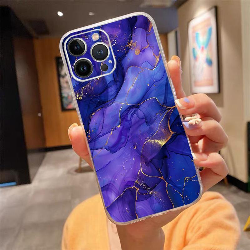 Phone Case Carcasa Funda For iPhone 16 15 13 14 11 12 Pro Max 16 14 12 13 Pro 15 Plus 16E Marble Case