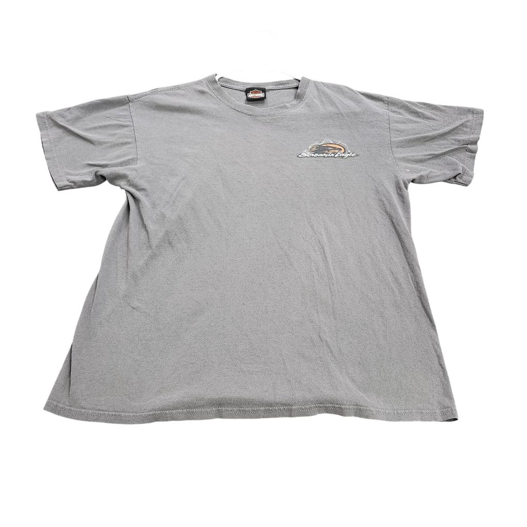 Maglietta Harley-Davidson Uomo Taglia L Grigia Screamin' Eagle Racing Team T-shirt Biker Unisex