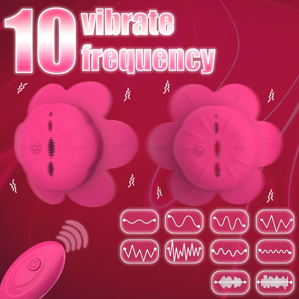 Rose Nipple Clamps Vibrator Female Wearable Adjustable Remote Control Nipples Stimulator Sex Pleasure Adult Toys for Women