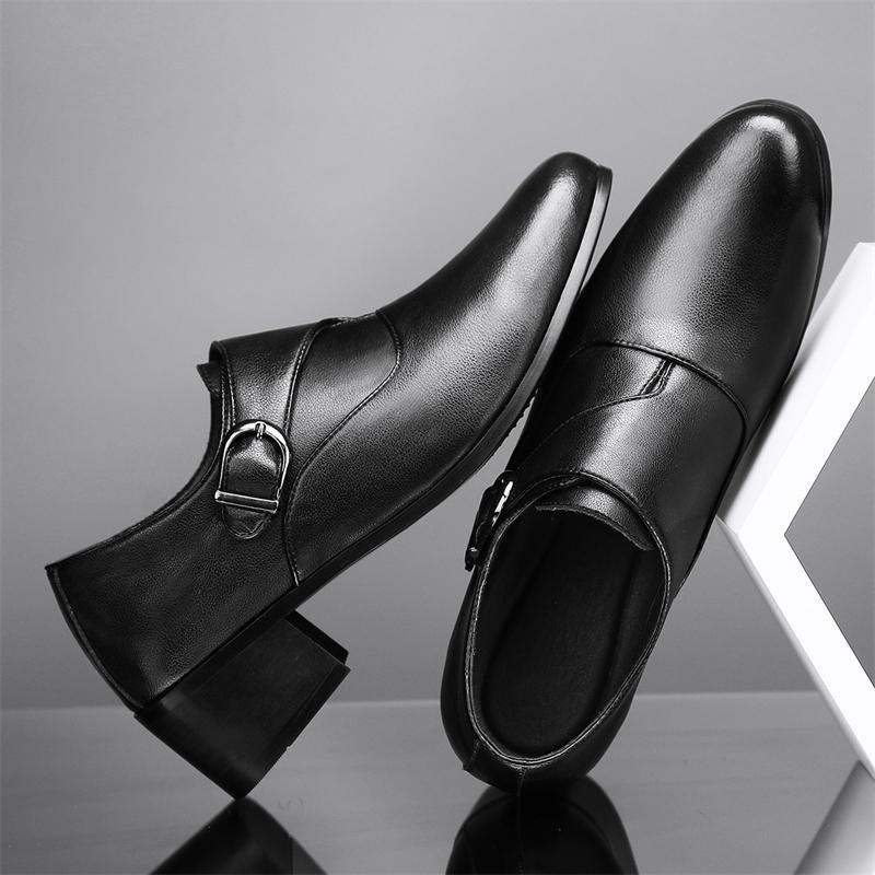 Кожаные туфли мужские Высококачественные модные мужские Толстые подошвы Нескользящие — фото 4