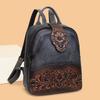 Western Tooled PU Leather Backpack for Women, Vintage Embossed Floral Backpack, Casual Travel Daypack Purse