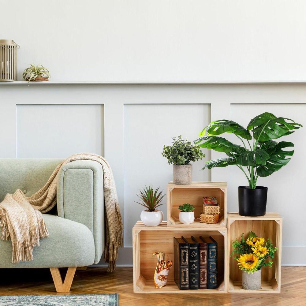 Handcrafted Storage Boxes Handle Storage Container Wood Nesting Storage Crates Office