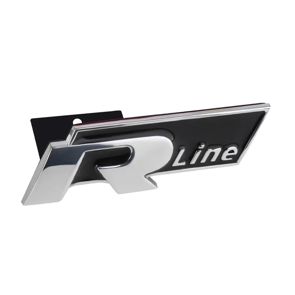 RUNTB1 1pc 3D Metal Car Front Grille Emblem Side Rear Trunk Badge Sticker for VW Rline R Logo Polo Passat B5 B7 Golf 8 7 Jetta Touareg