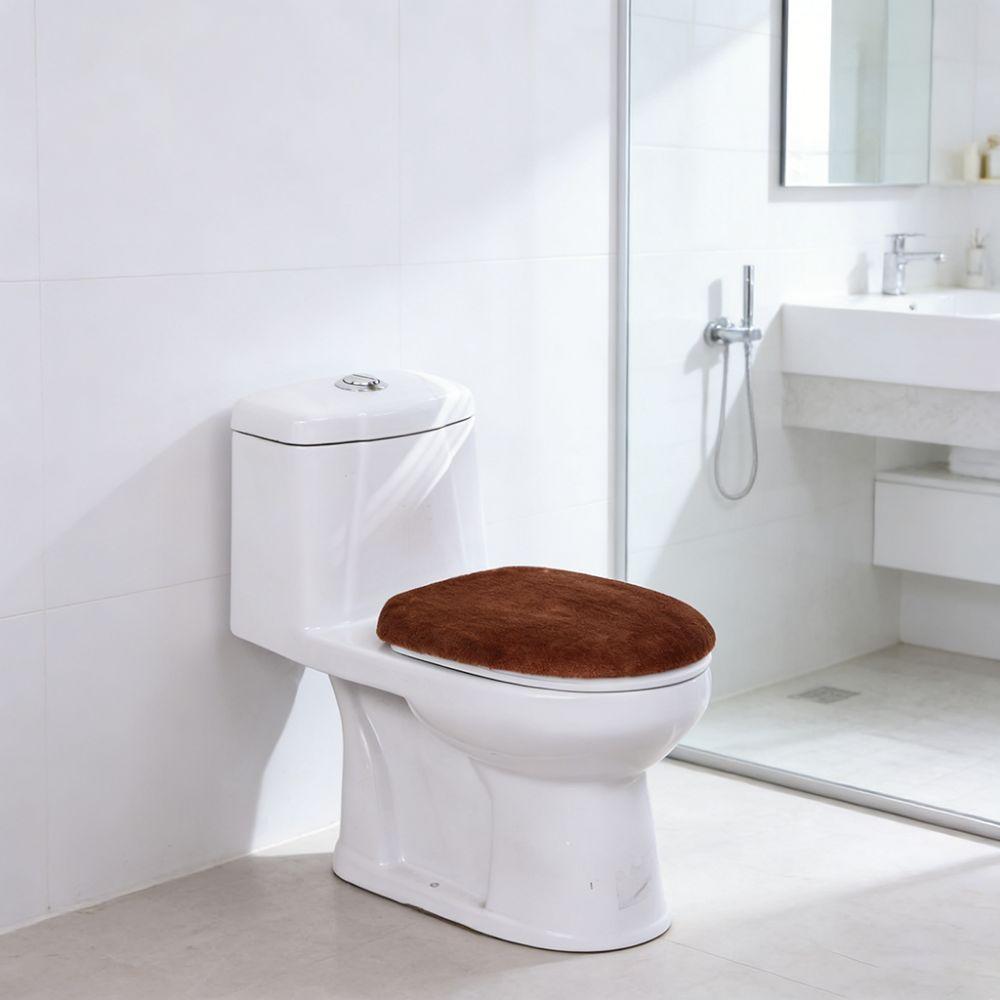 Thickened Toilet Seat Cover Solid Color Toilet Dust Cover Toilet Lid Cover  Bathroom Decorative