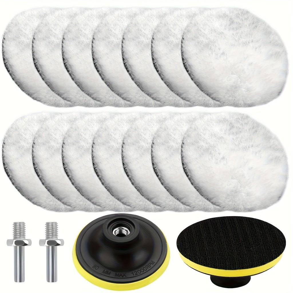 

18Pcs 3 Hook & Loop Buffing Kit – w/ M10 & Drill Adapters, Heavy-Duty for Car, Boat, Furniture