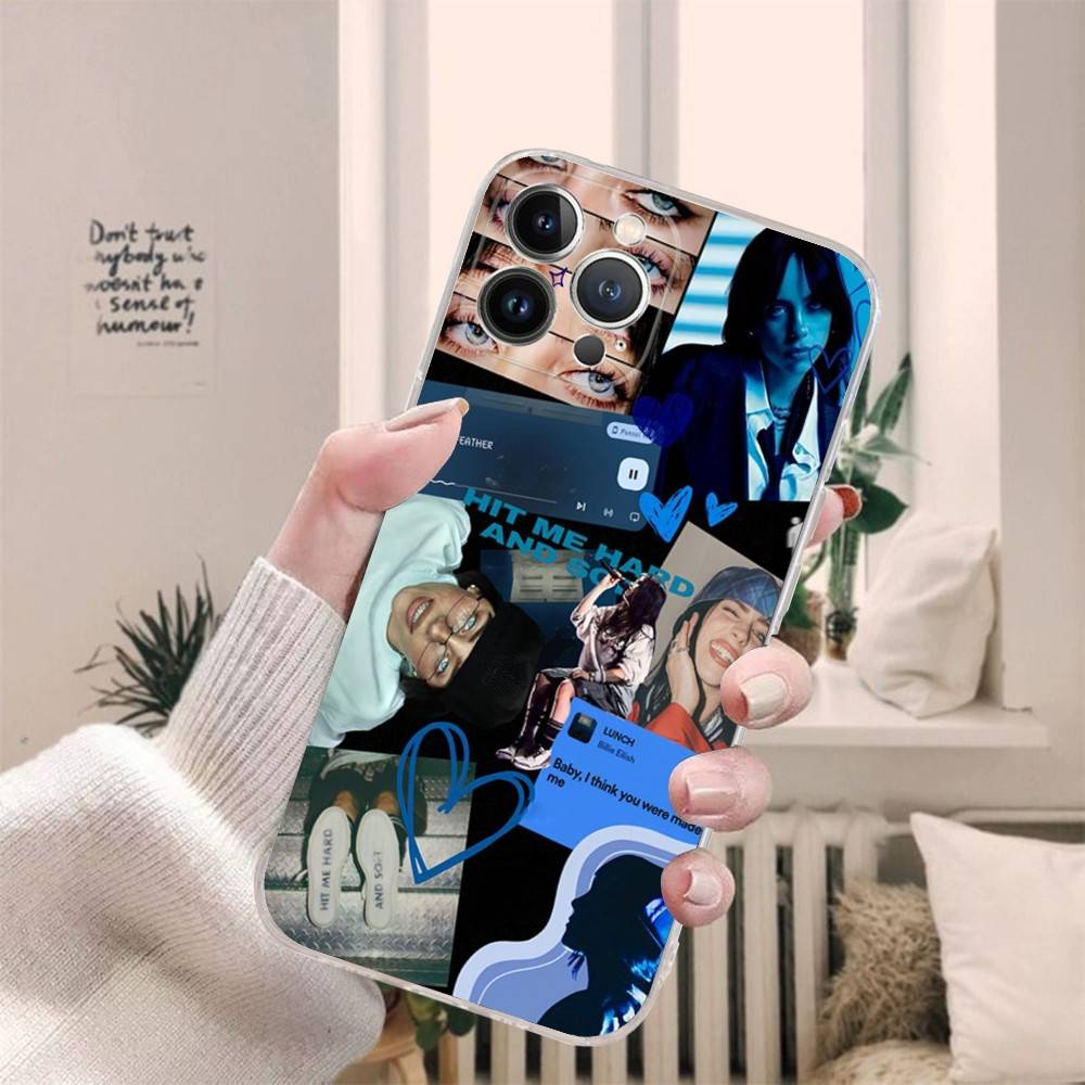 Hot Singer B-Billie EilishS For IPhone 17 16 15 14 13 12 Mini 11 Pro Max Transparent Case