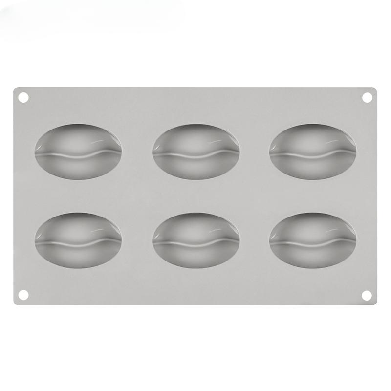 6 Forms Coffee Bean Mousse Cake Mold Silicone Pastry Molds for Baking French Dessert Cake Decorating Tools