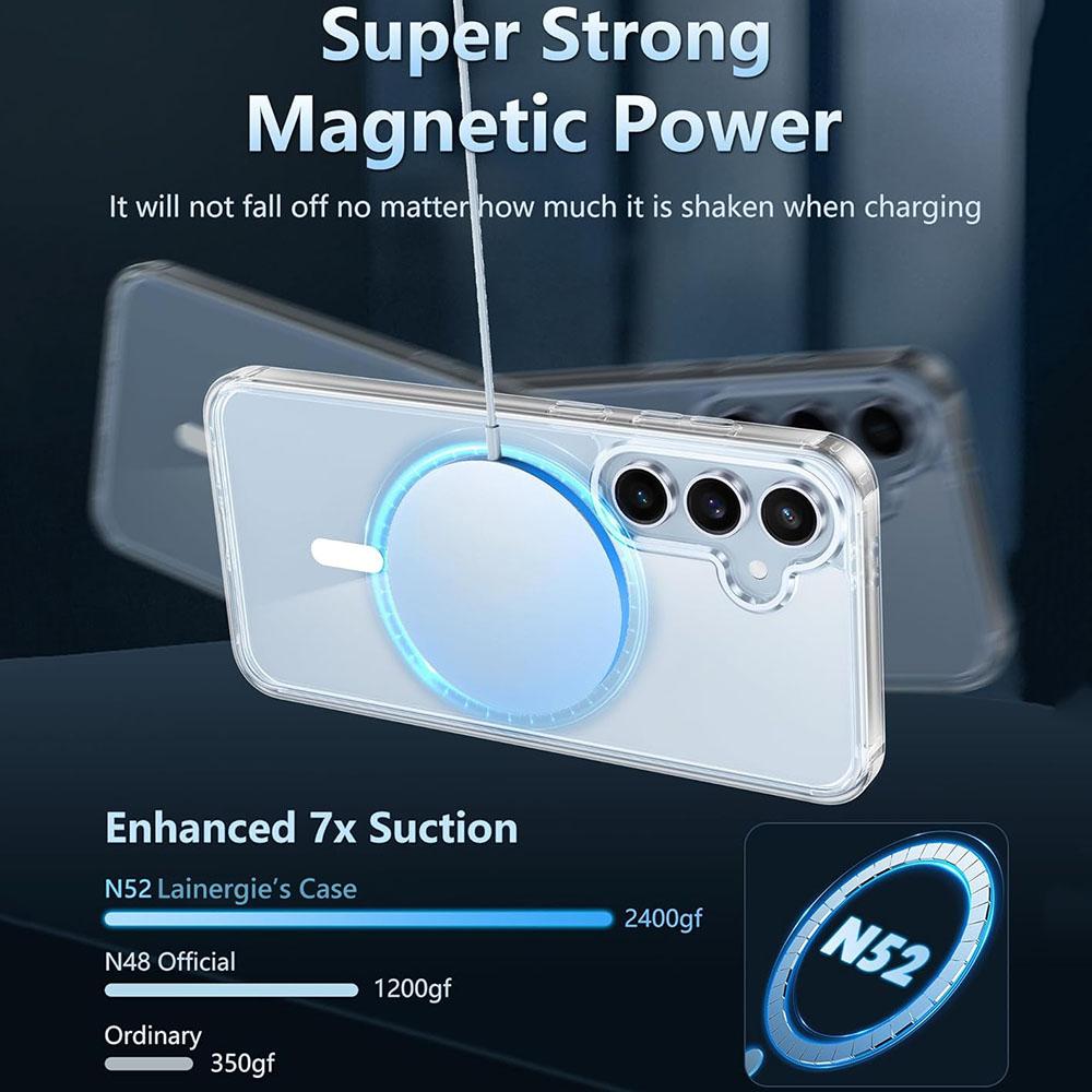 Shockproof TPU+PC Magnetic Case For Samsung Galaxy S24 FE S24FE G Clear Back Cover Phone Case