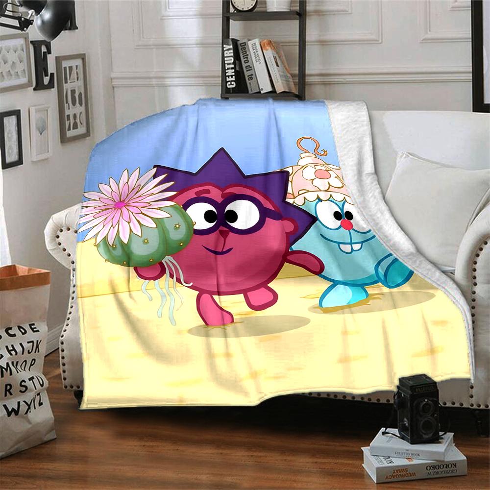 1Pc Cute Cartoon Character KikoRiki Blanket Soft Comfortable Polyester Blanket All Season Warm Throw Bedroom Office Outdoor Use Perfect Christmas Gift