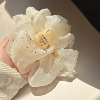 Large Bow Mesh Hairpin Temperament Elegant Women Hair Claw Clips Princess Headdress Fashion Grab Clip Female Hair Accessories