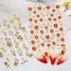 2026 Gold Stamen Flower Nail Stickers: Chic Hot-Stamped French Floral Nail Art Ornaments