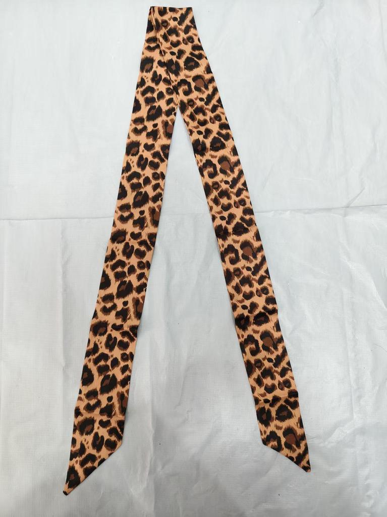 Leopard Print Silk Scarf: Versatile Hair Accessory & Neckerchief