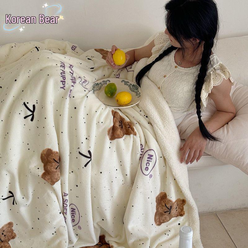 Cozy Lamb Fleece Blanket - Soft, Warm Shawl for Office, Sofa, or Dorm Naps.