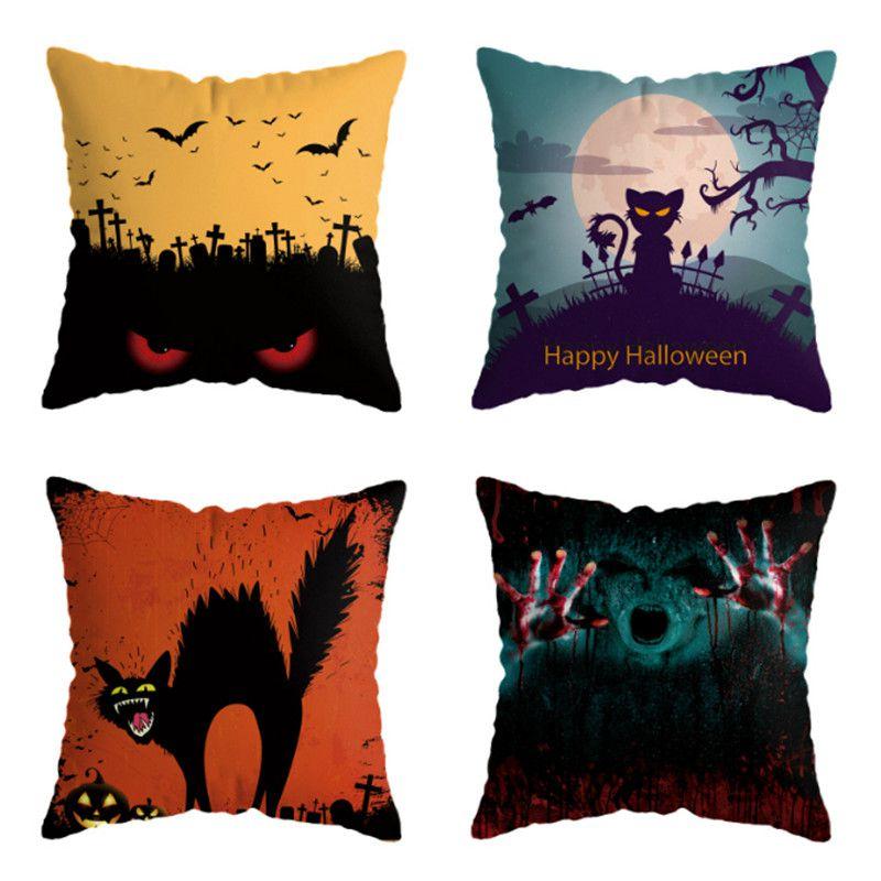Halloween Themed Cushion Cover With Super Soft Short-pile Velour Material