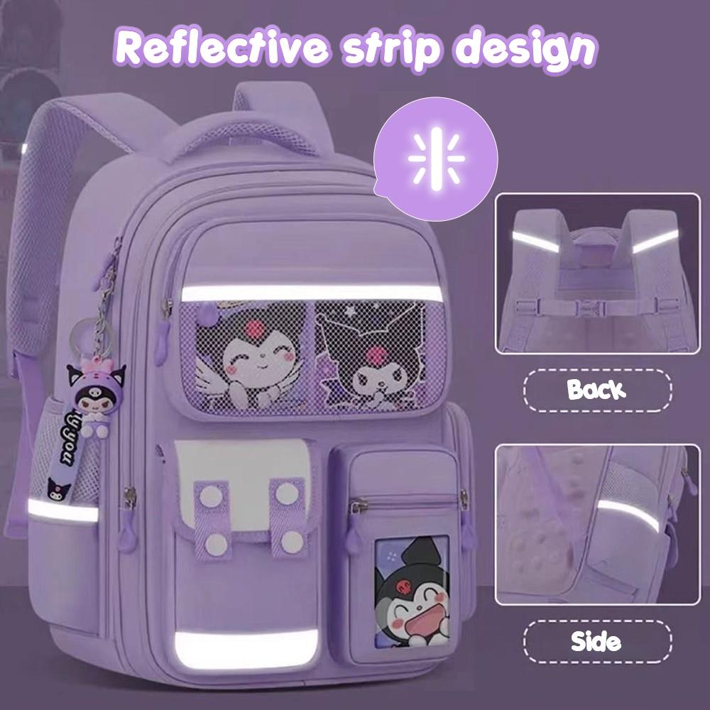 EZGETOP Schulrucksack Wasserdicht 43x32x17cm Großes Fassungsvermögen Mehrere Fächer Lila