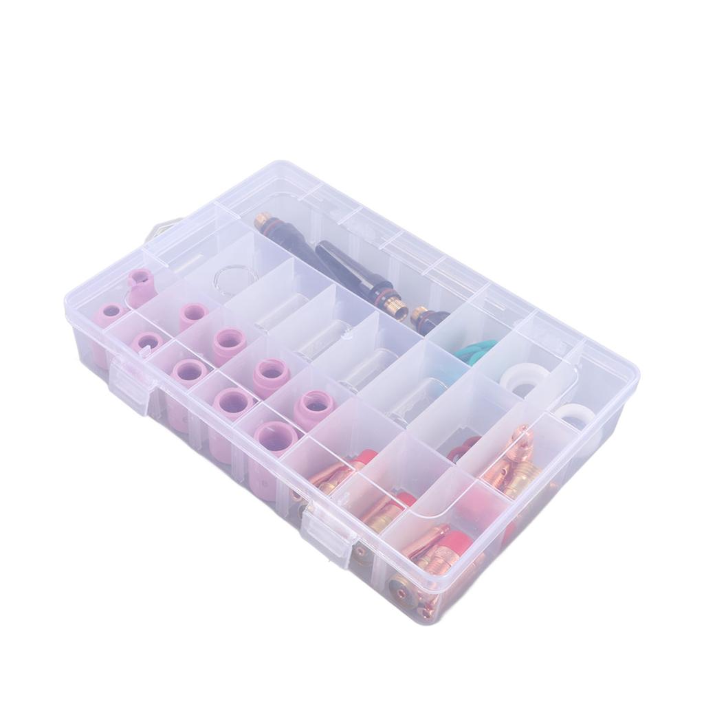 Set 55 buc. Consumabile pentru sudare TIG Duză ceramică Cupă din sticlă rezistentă la căldură Torță pentru sudare TIG