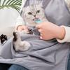 Elastic Pocket Pet Carrier Apron Adjustable Cat Holding Apron Pet Grooming Smock  Nail Trimming