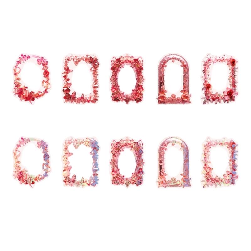 

10 Sheets Border Sticker Crystal Museums Series Sticker Decorative Sticker Aesthetic Sticker Scrapbooking Supplies