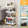 1pc 3/4 Tier Rolling Storage Cart High Capacity Storage Shelf Movable Gap Storage Rack Kitchen Bathroom And Livingroom Organizer