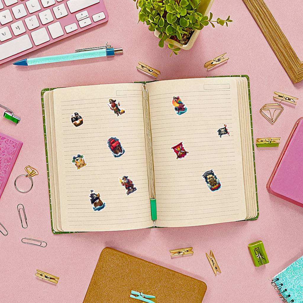 35pcs-50pcs Adventure Adventure Stickers Playful Skull Teacher Reward Stickers Stationery Stickers For Guitar Laptop Helmet
