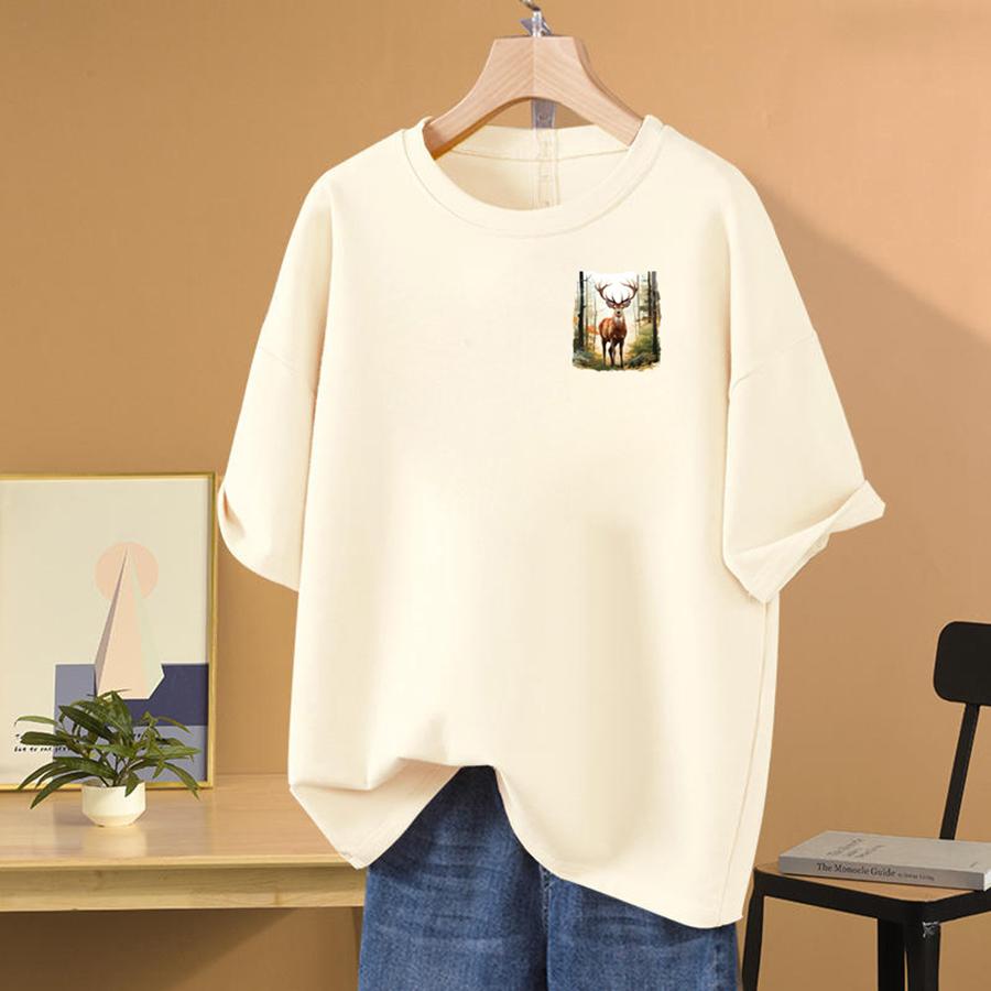 Goat In Forest Patches For Clothes Diy Bag Heat Transfer Clothes Stickers Clothing Badges Patches Iron On Decals