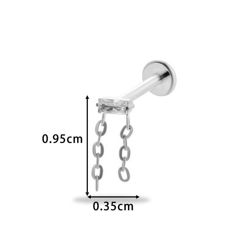 1 pièce G23 Titane Massif Filetage Interne Dos Plat Fleur CZ Clou de Tragus Cartilage Boucle d'Oreille Helix Rook Lobe Labret Bijou de Piercing
