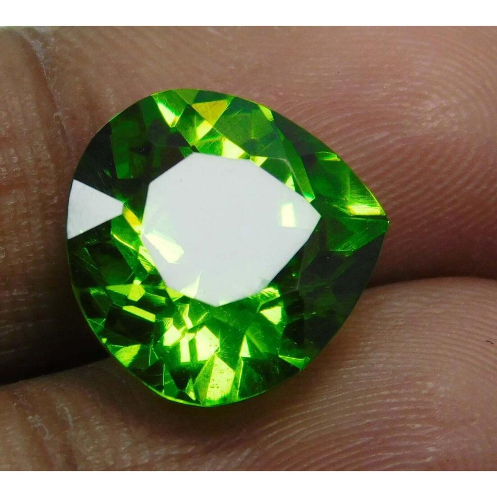10.90 CT Natural Green PERIDOT Pear Cut Loose Gemstone Best Ring Size