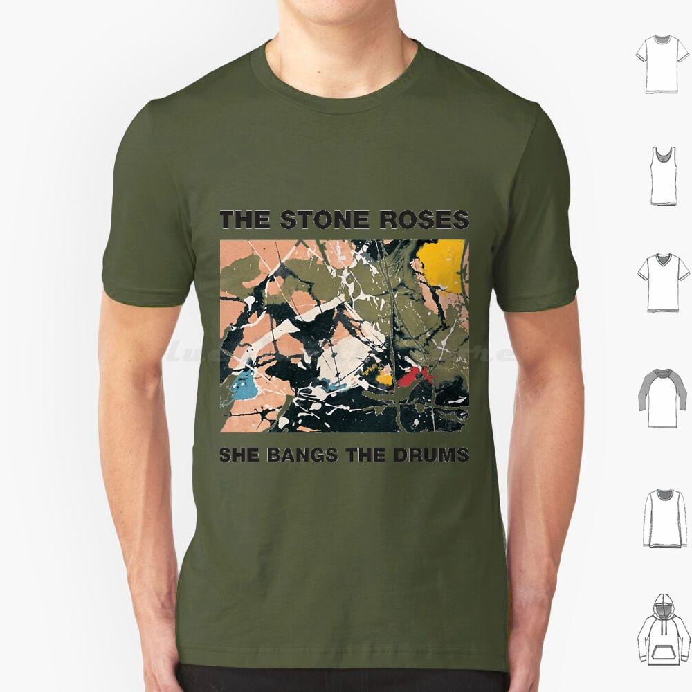 Trendiges She Bangs The Drums T-Shirt Große Größe 100% Baumwolle The Stone Roses Stone Roses The Stone Roses Galaxy Stone Madchester