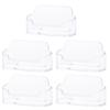 Pack of 5 Acrylic Business Card Holders for Conference Room Clear Business Card for Office Display Front Desk Display