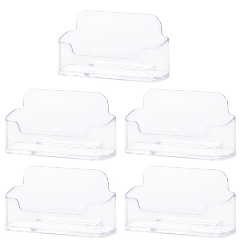 Clear Acrylic Business Card Holder Set for Desktop 5Pieces Office Name Card Display Reception Desk Business Card Holder 1 950₽