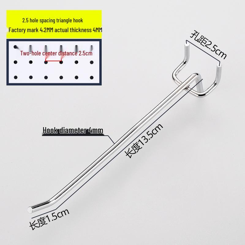 Lochwand und Schmuck Doppelzinkenhaken, Dreifuß, Supermarktregal und gerade Haken