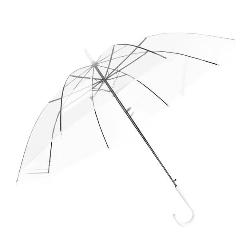 Long-Handed Transparent Umbrella with UV Protection for Women & Kids