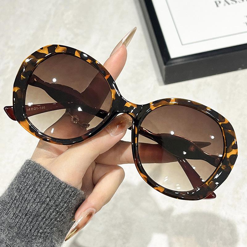 Large Round Frame Sunglasses For Women, Trendy Ins Rainbow Sunglasses, Fashionable Personalized Sunscreen Sunglasses