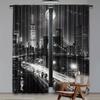 2pcs New York City Night Scene Printed Curtains, Pole Bag Curtains, Bedroom and Living Room, Home Decoration, Room Decoration
