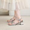 Designer Summer Thick Heel Women Sandals Fashion Narrow Band Ladies Outdoor Party Dress Gladiator Sandalias