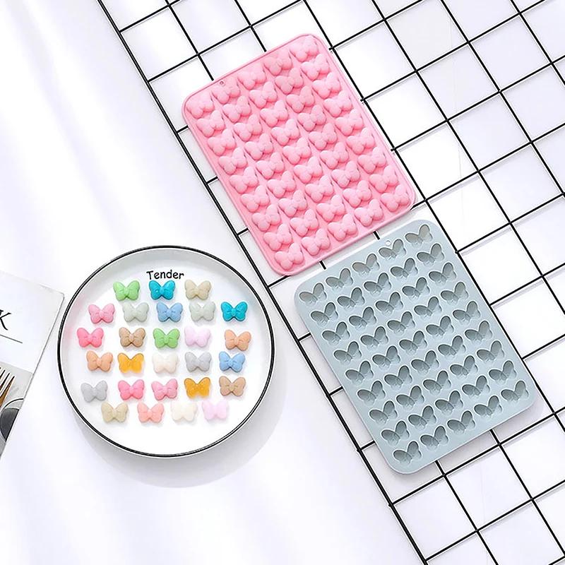 1Pc 45Cavities Bow Gummy Candy Molds Silicone Non-Stick Butterfly Tie Silicone Molds for DIY Gummies Candy Chocolate Jelly Ice