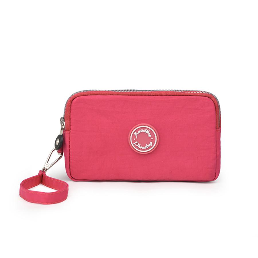 Modische Unifarbene Dreifach-Reißverschluss Große Kapazität Damen Clutch Geldbörse Reise Tragbar Beliebt Reißverschluss Münzbörse Handy Geldbörse