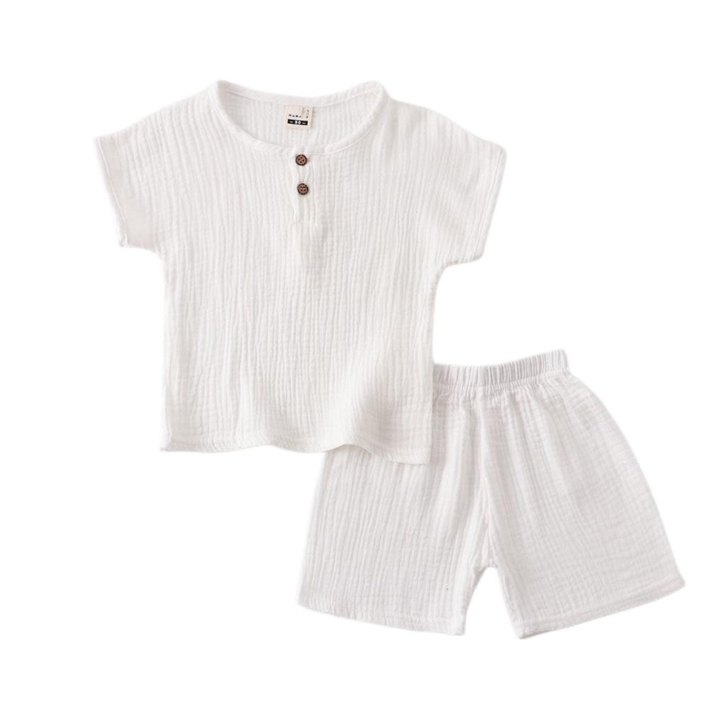Toddler Baby Boys Girls Short Sleeve Cartoon T-Shirt+Shorts Outfits Set