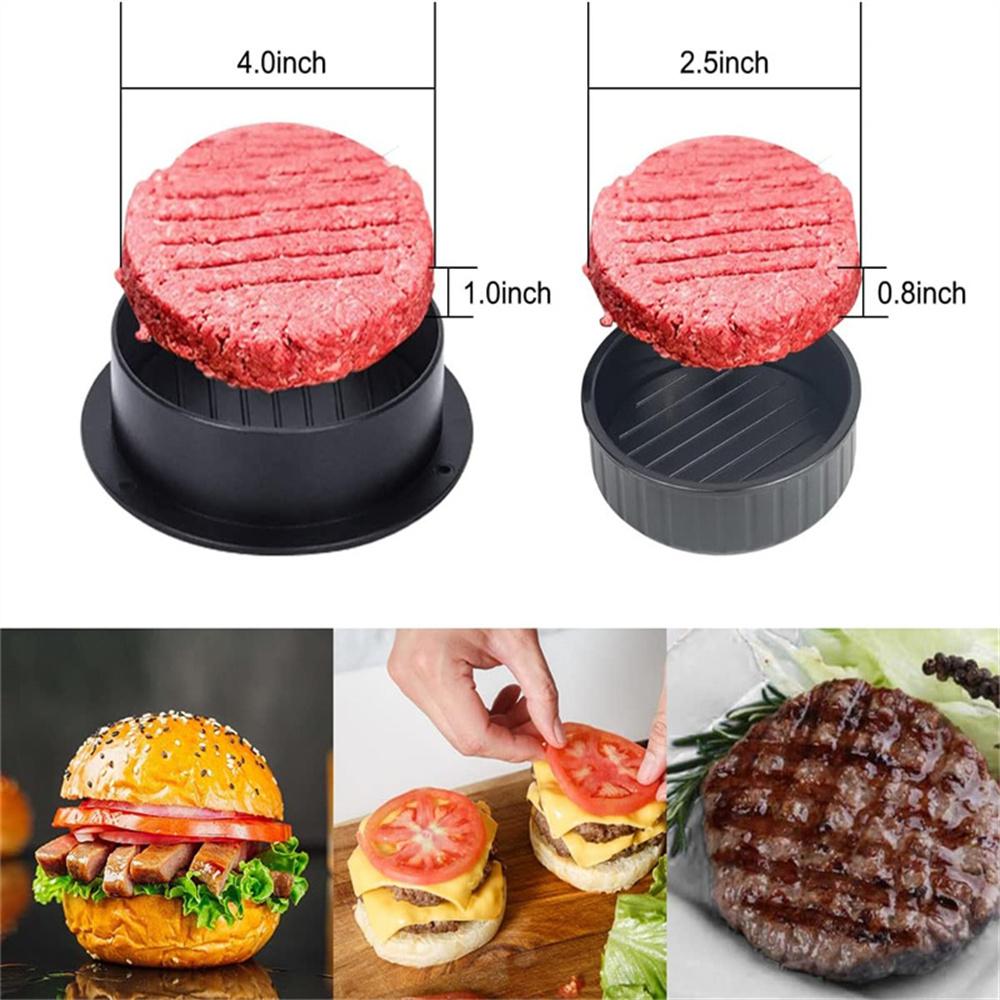 3 In1 Hamburger Meat Press Maker Round Shape Non-Stick Stuffed Burger Patties Beef Grill Pie Press Mould Maker Kitchen 4