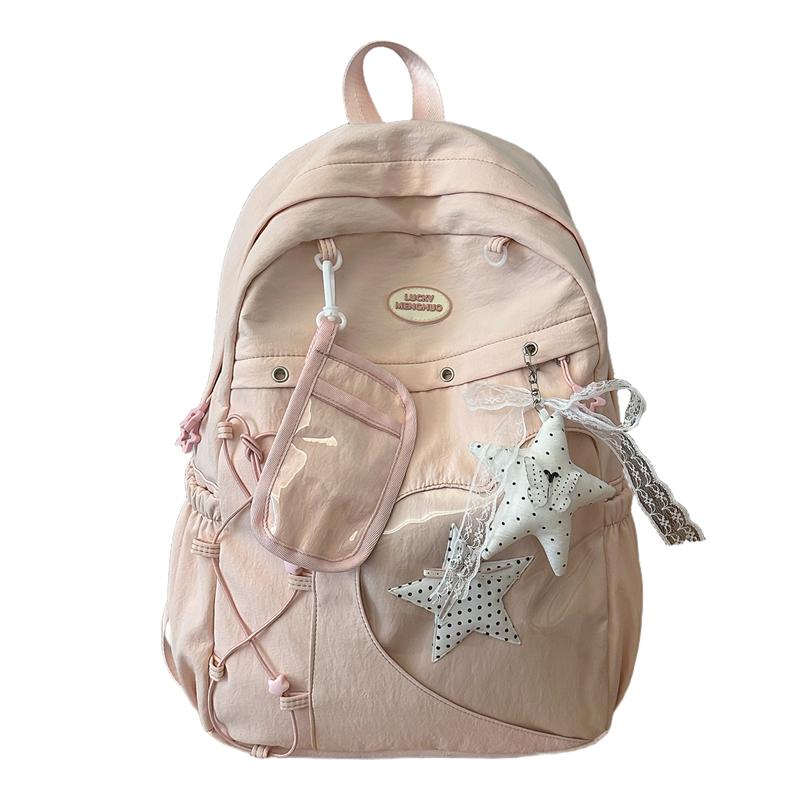 Star Print Large Capacity Student Schoolbag Women s Campus Style Backpack