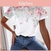 Womens European Clothing And American Hot Item Creative Color Flower 3d Printed Tshirt For Women 3222 Ema