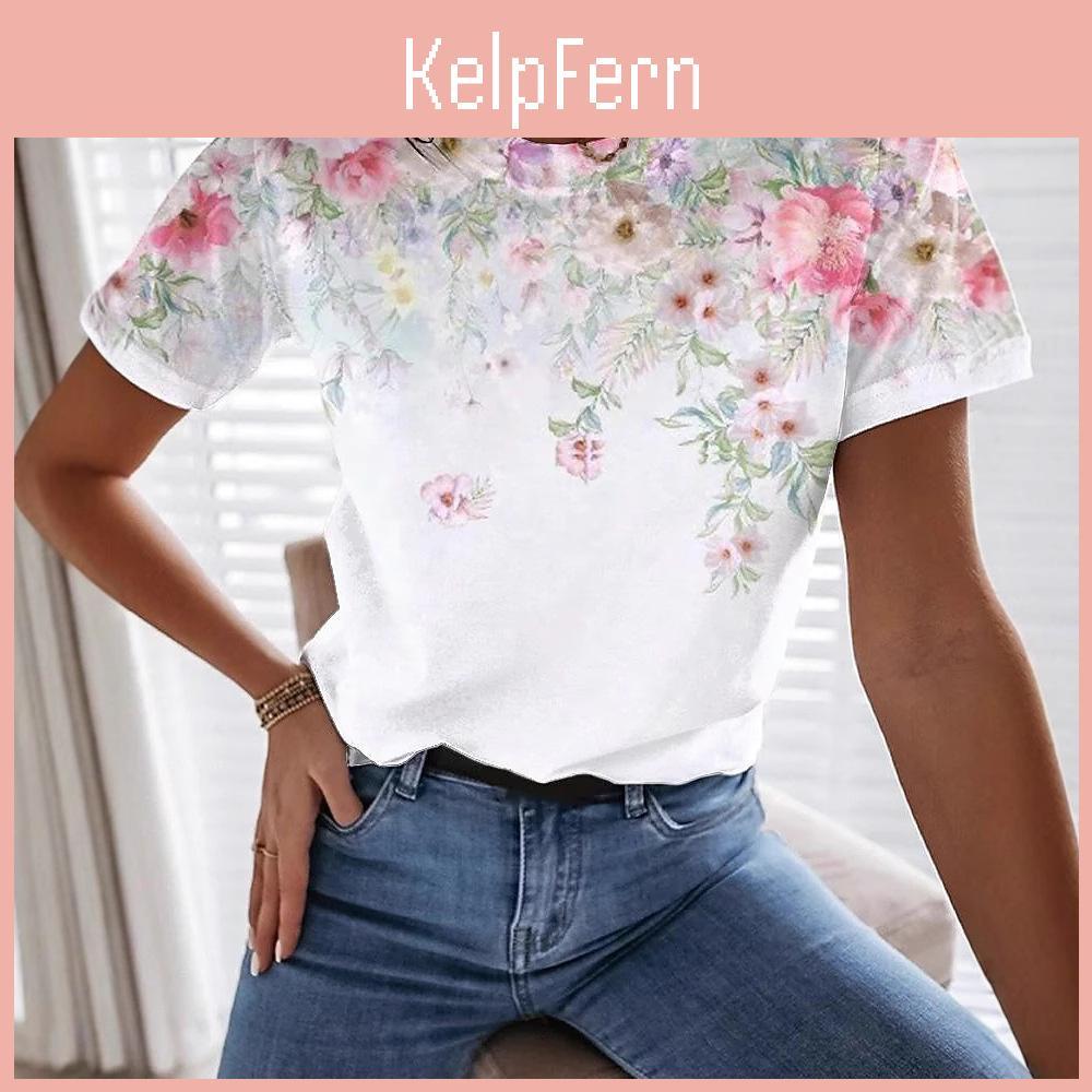 Womens European Clothing And American Hot Item Creative Color Flower 3d Printed Tshirt For Women 3222 Ema