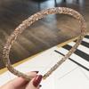 Korea Simple Crystal Rhinestone Headwear Soft Headhoop Headband Beads Bezel Hairband