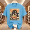 Moo Deng Hippo Eating Ramen T Shirt Japanese Ukiyo Graphic Tee Cute Animal Harajuku Streetwear Top Tshirt