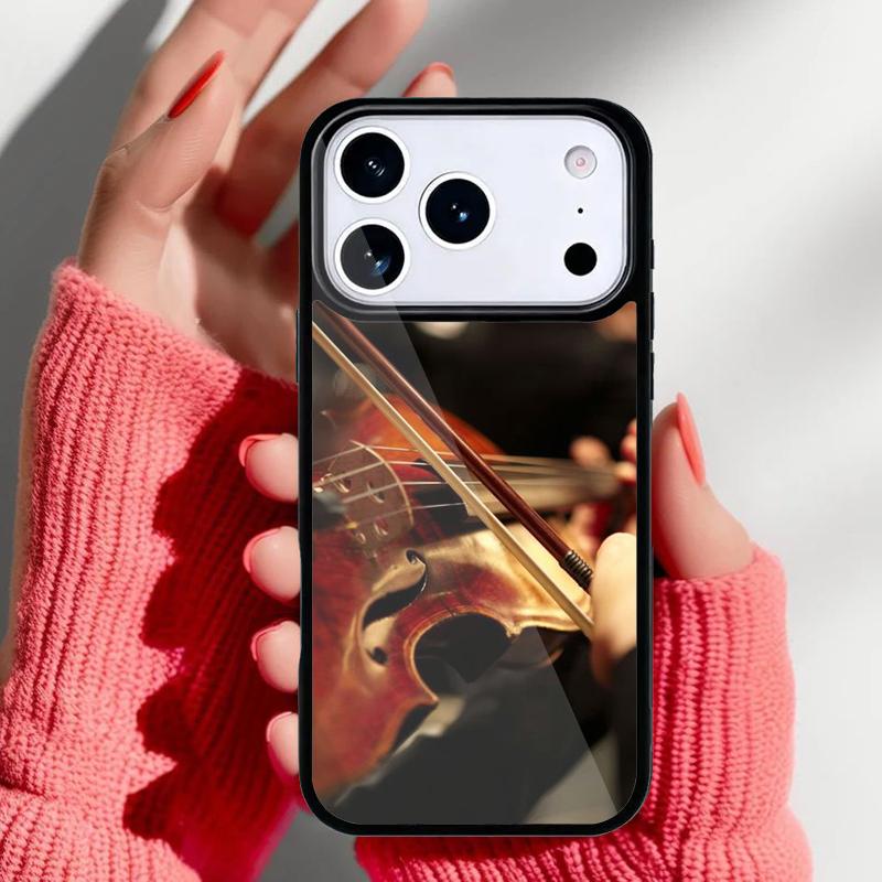 Musical Violin Guitar Phone Case for iPhone 17 Air 16e 15 14 13 Pro Max Back Cover for 12 11 Pro Coque