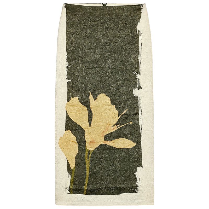 Zaprha 2025 Autumn New Versitile Fashion Print Wrinkle Effect High Waist Midi Skirt 3666165